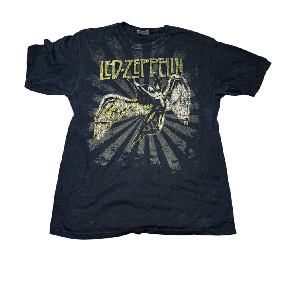 🎸 Led Zeppelin Hanes Heavyweight Graphic Tee 🖤 Vintage Rock Band T-Shirt M ⚡